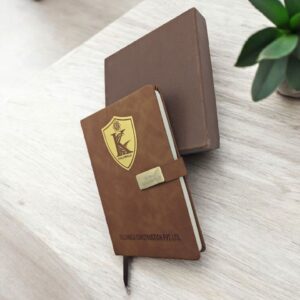 Kaliuwala Premium Leather-Bound Executive Notebook with Branding – Corporate Gift Diary with Box