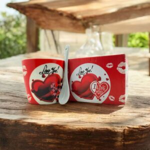 I Love You Ceramic Mug with Spoon & Gift Box | Romantic Coffee Mug for Valentine, Anniversary, Birthday, Couple Gift